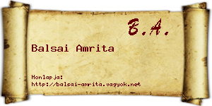 Balsai Amrita névjegykártya